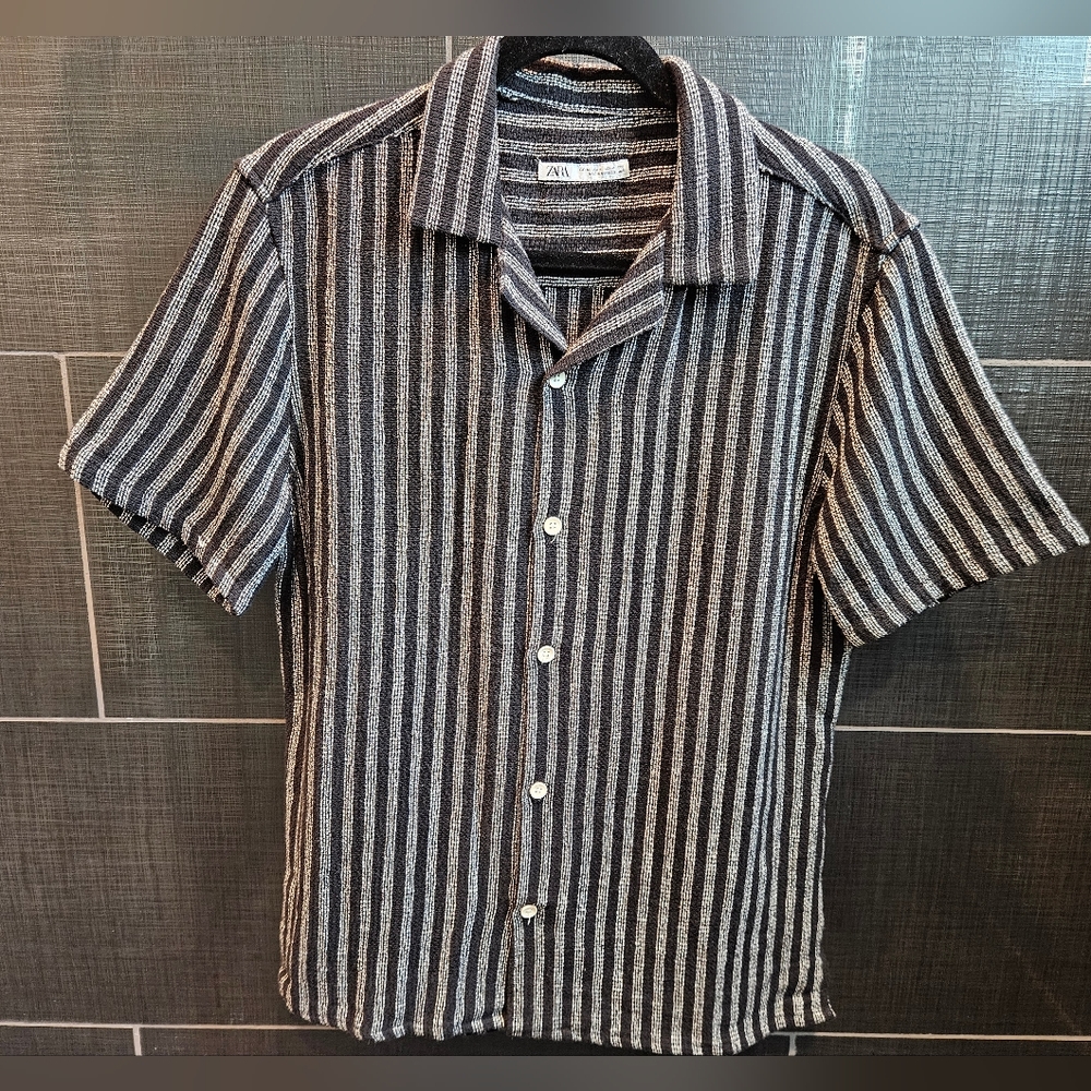Men's Short Sleeve Crochet Shirt
